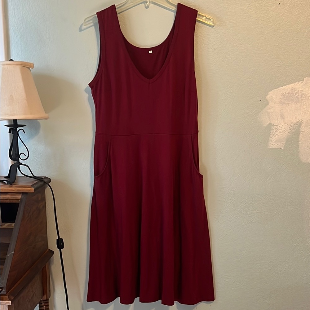 Burgundy Sleeveless Dress